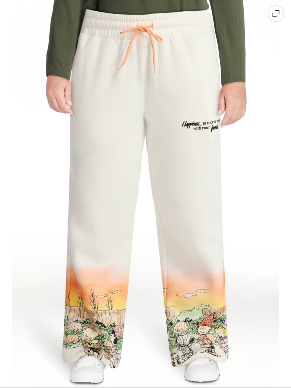 Peanuts Women's Sunset Scene Graphic Jogger Pants; size small